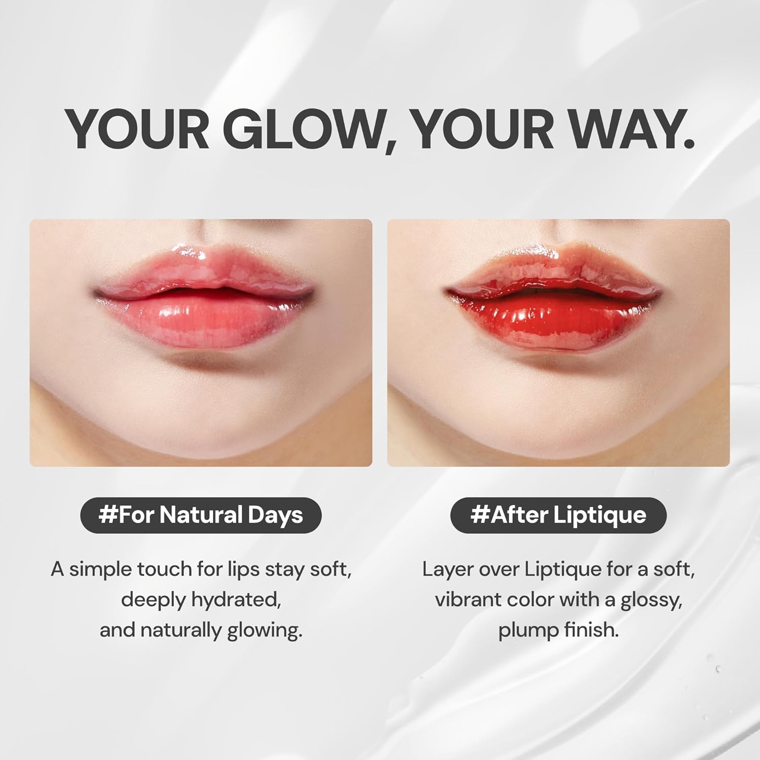 Lip Glow Oil - Transparent Lip Gloss for Women, Korean Lip Gloss Lip Oil, Non-Sticky Plumping, Long Lasting Nourishing & Moisturizing, Crystal Clear Gloss for Shine and Allure