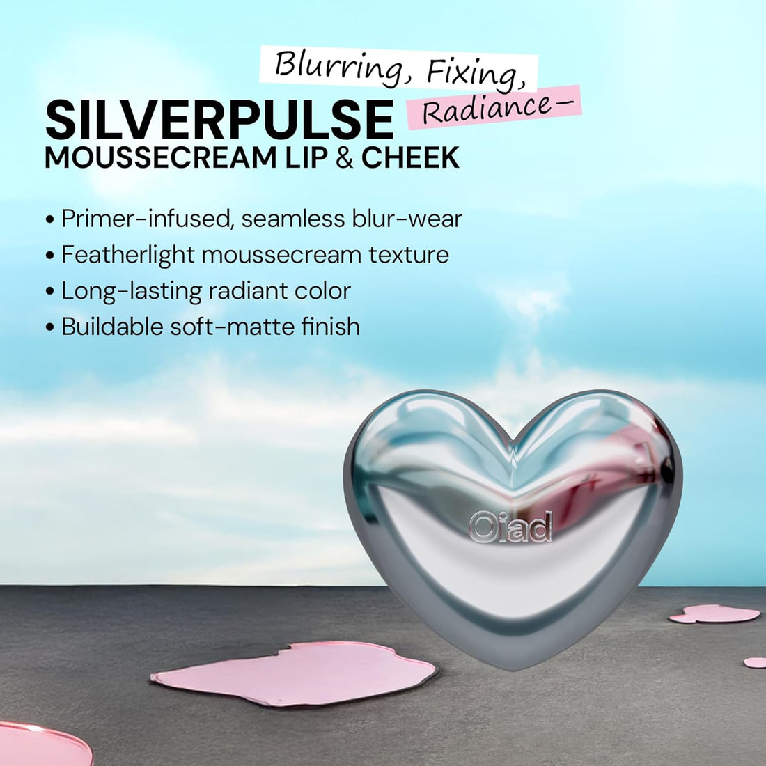 Silverpulse Moussecream Lip & Cheek – Primer-Infused Liquid Matte Blush, Flawless & Long-Lasting Natural Flush, Multi-Use Tinted Blush & Buildable Color, Lightweight – 07 Apri Sun