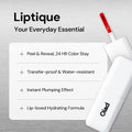Liptique Korean Lip Stain Peel Off - 24 Hour Long Lasting Lip Tattoo, Waterproof & Transfer Proof, Nourishing & Hydrating Lip Tint for Women, Instant Plumping Lip Tints Peel Off (001 ROUGHER)