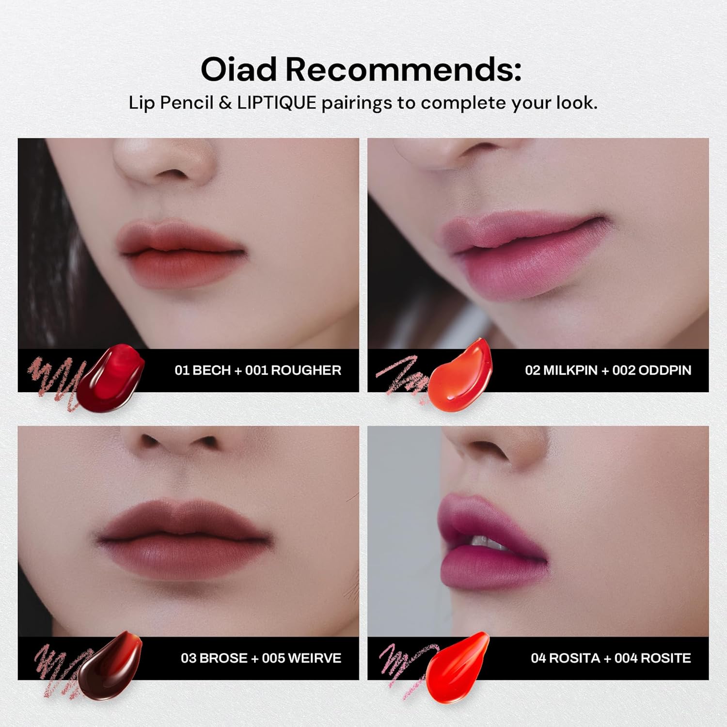 Blur Fixing Lip Pencil - Soft Creamy Texture Lip Liner with Built-in Sponge Tip, Highly Pigmented, Long-Lasting, Smudge-Proof, Smooth & Precise Application, Multipurpose - 04 ROSITA