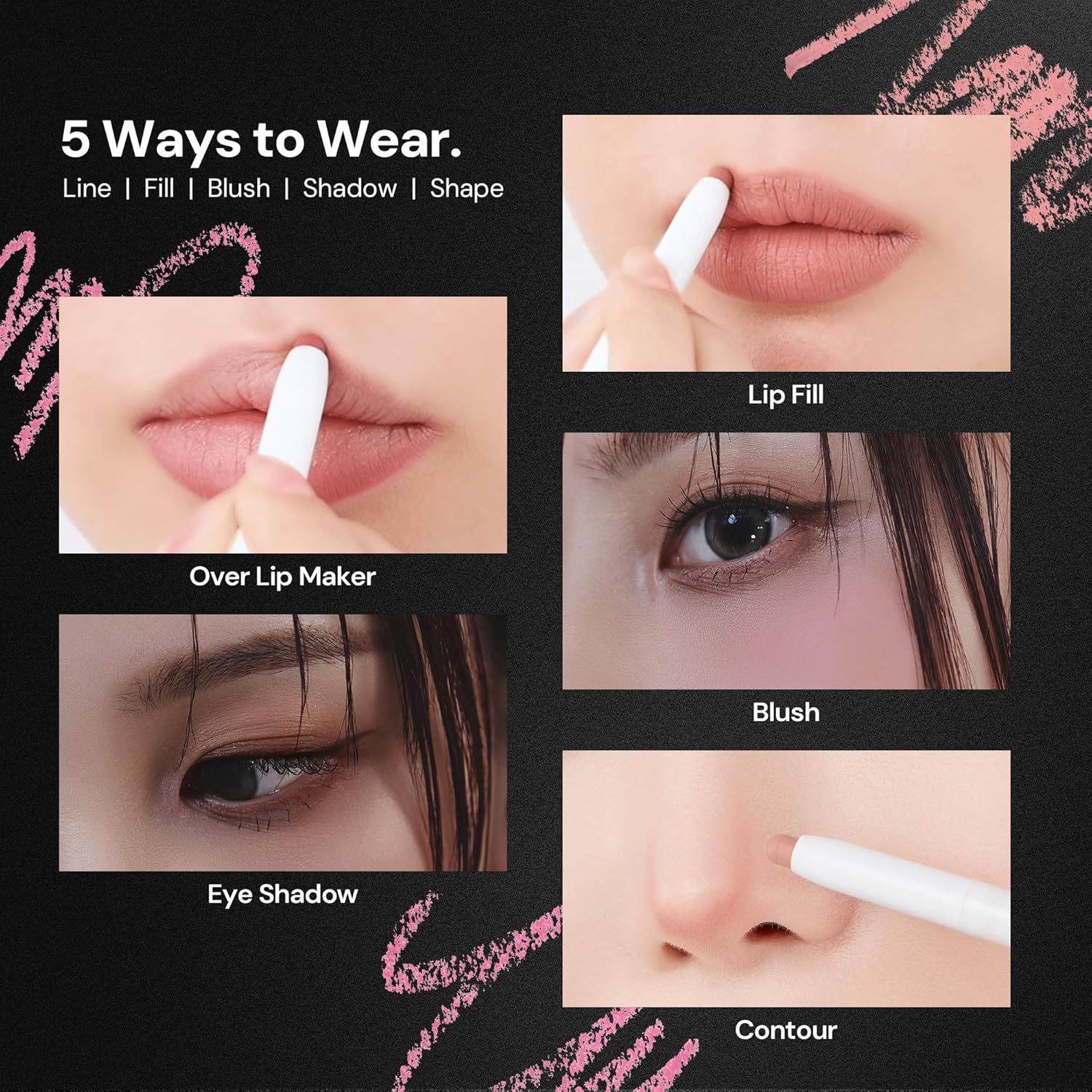 Blur Fixing Lip Pencil - Soft Creamy Texture Lip Liner with Built-in Sponge Tip, Highly Pigmented, Long-Lasting, Smudge-Proof, Smooth & Precise Application, Multipurpose - 04 ROSITA